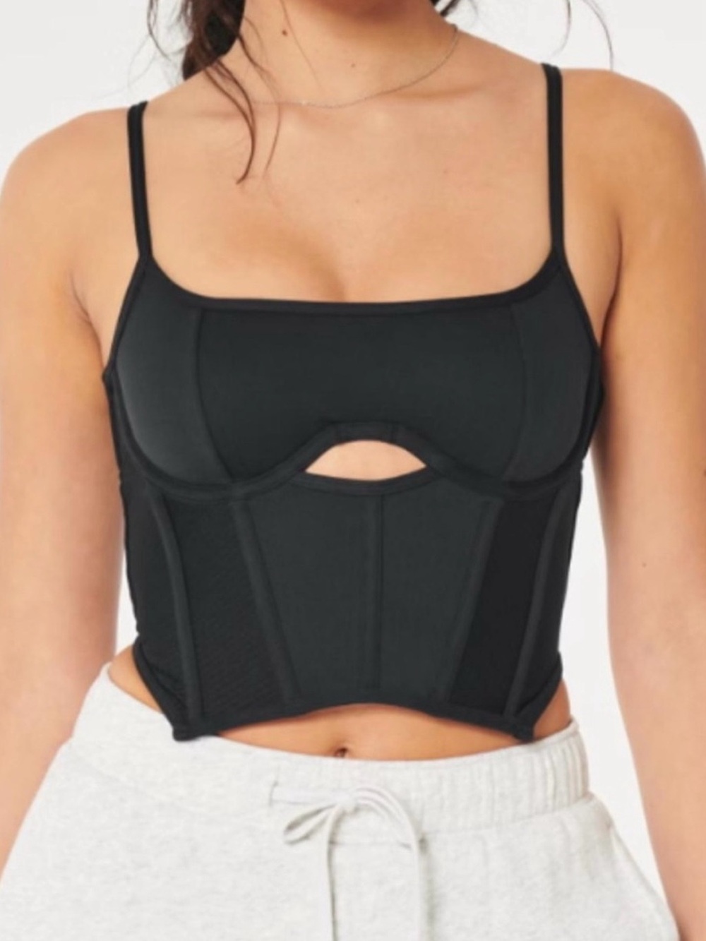Gilly Hicks Corset Crop Top Black, size XS, like new!